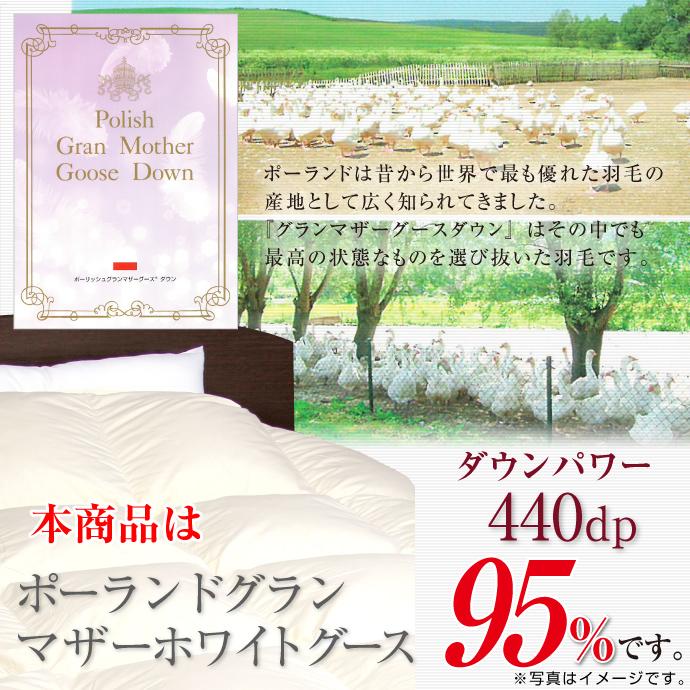 羽毛布団 キング 日本製 ポーランド産 マザーホワイトグース ダウン95 