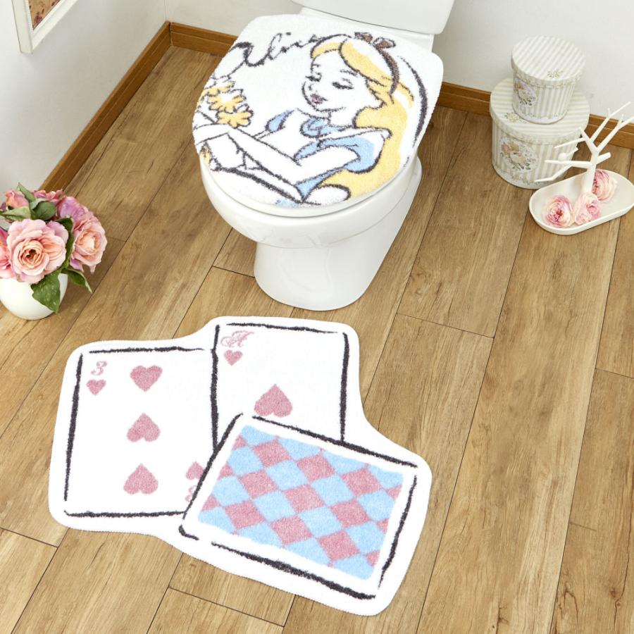 トイレ2点セット 不思議の国のアリス トイレフタカバー トイレマット