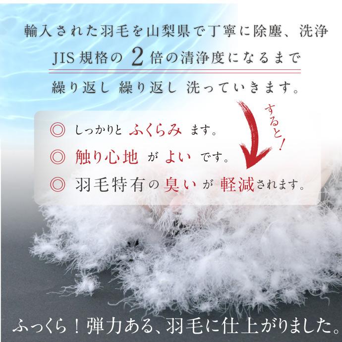 羽毛布団 2枚合せ シングル 約150×210cm ハンガリー産ホワイトグースダウン93％ ロイヤルゴールド 日本製 オールシーズン 合掛け 肌掛け 甲州産 受注生産｜yumeyayumeya｜07