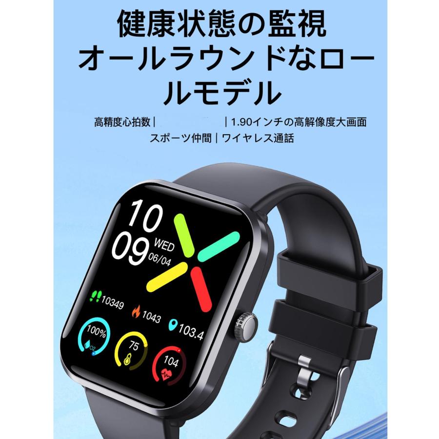 スマートウォッチ 日本製センサー 糖値 血圧測定 通話機能 心拍数 24