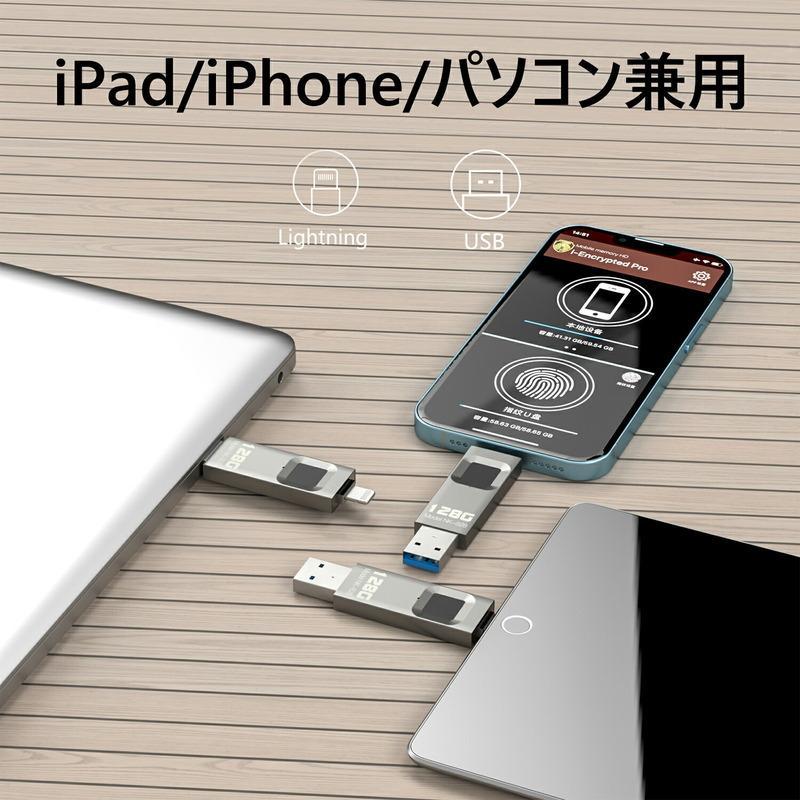 USBメモリ 指紋認証 大容量 高速 データ移行 iPhone usbメモリ