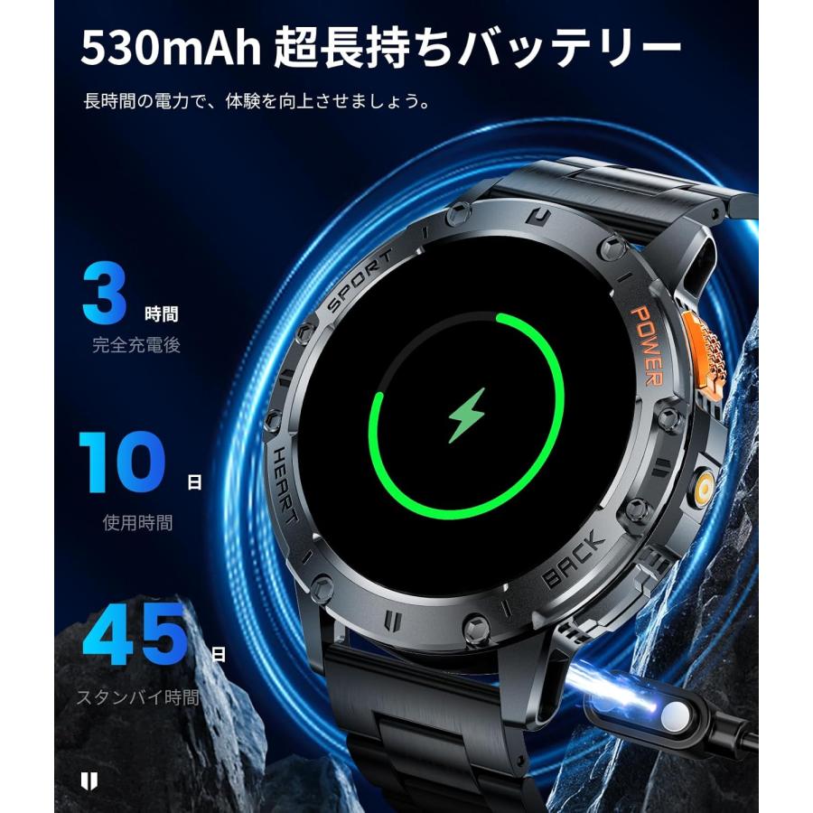 スマートウォッチ 1.43インチAMOLED大画面【2026年究極進化 懐中電灯 2