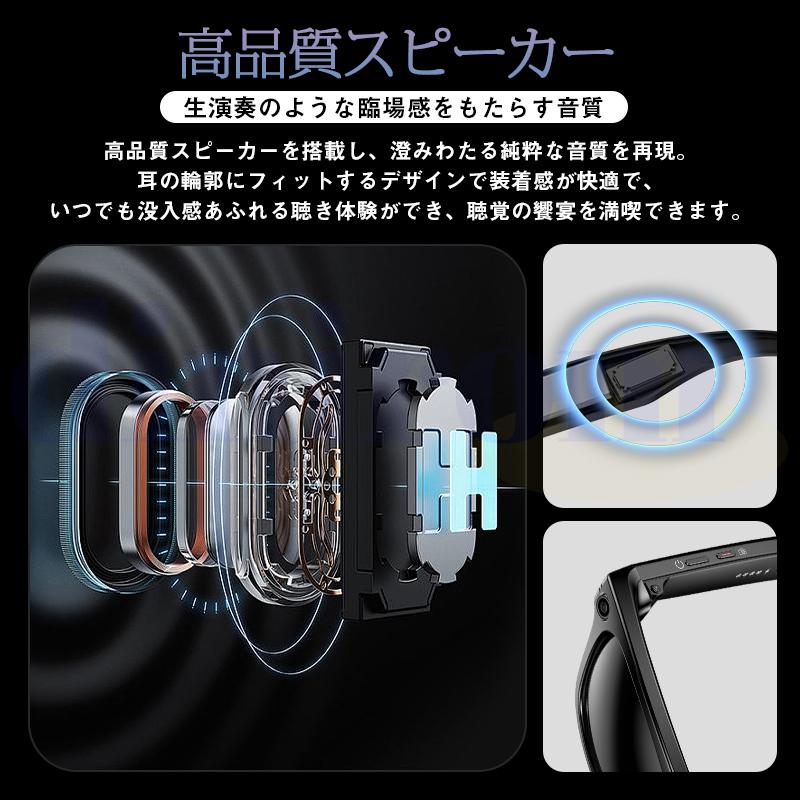 スマートグラス メガネ骨伝導 通話可能 AI質問応答 ワイヤレスメガネ