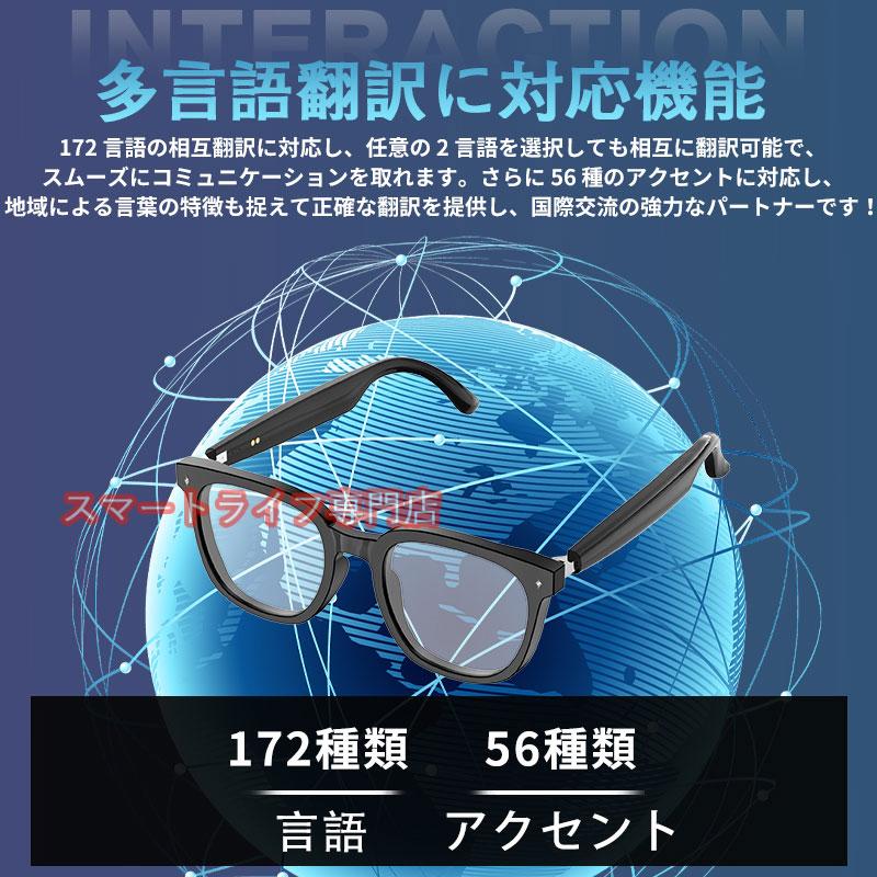 スマートグラス bluetooth5.4 メガネ AI翻訳 ブルーライト 172言語