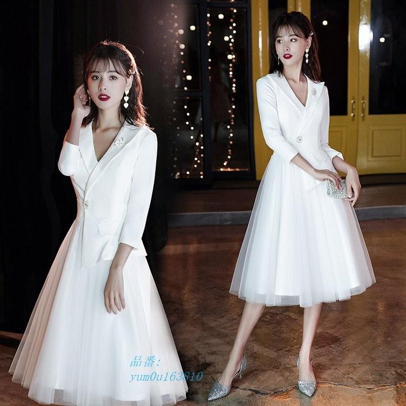 人気ブランドを パーティードレス Vネック 袖あり 二次会 フォーマル 通勤 演奏会 発表会 白 同窓会 結婚式 謝恩会 ワンピース ミモレ丈 チュール 30代 代 お呼ばれ ふわふわ Yum0u Nunoyoshi 布良洋装店 通販 Yahoo ショッピング 訳ありセール格安