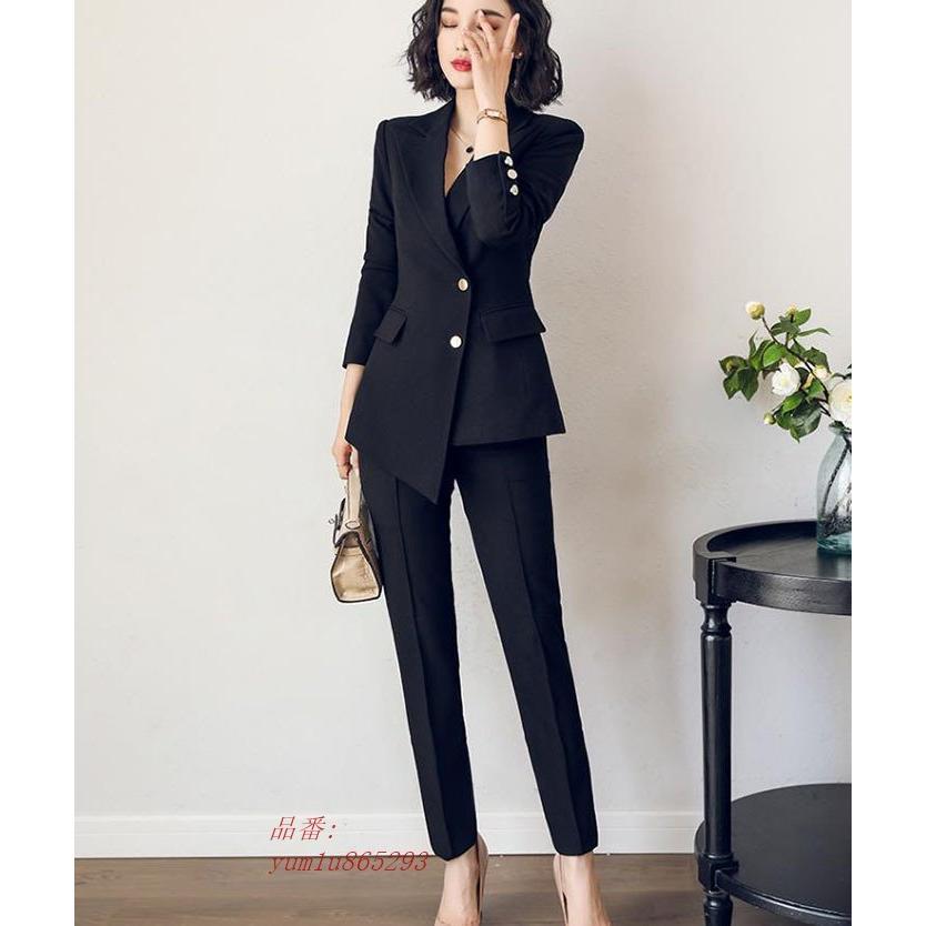目玉 送料無料 スーツ レディース ビジネススーツ スーツ パンツ２点セット 大きいサイズ40代 入学式 オフィス 母 面接 就活 通勤 長袖 パンツ スーツ 卒業式 Yum1u Nunoyoshi 布良洋装店 通販 Yahoo ショッピング Sale 送料無料