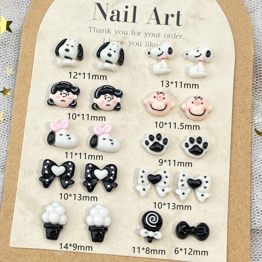 110枚入り スヌーピー ネイルチャーム ヘアクリップ DIYアクセサリーパーツ ネイルデコレーション ストーン 3d ジュエリーパーツ 手芸 ハンドメイド デコパーツ の商品画像