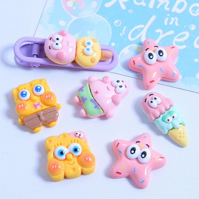 スポンジボブ デコパーツ 45個 デコ素材 樹脂 カニ イカワード 9種類  