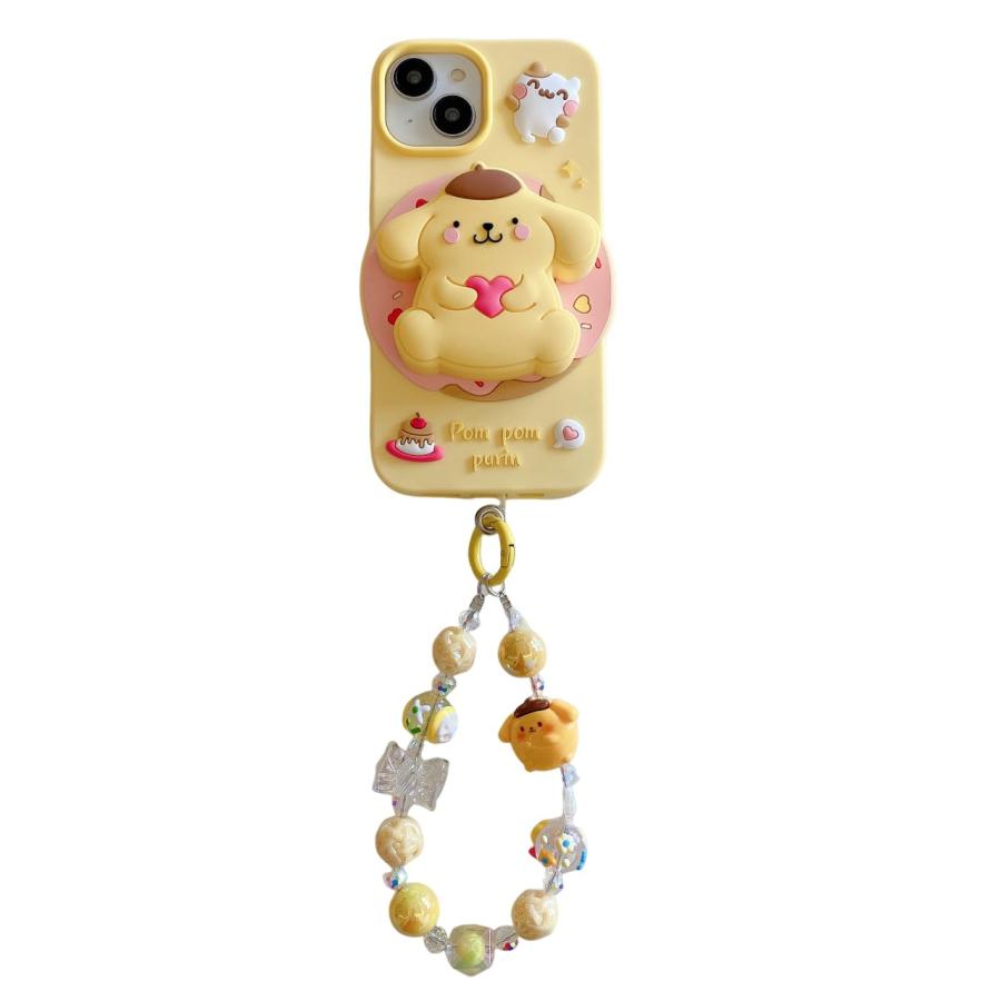 ストラップ付き ケース ポチャッコ キティ マイメロ iphone16/15