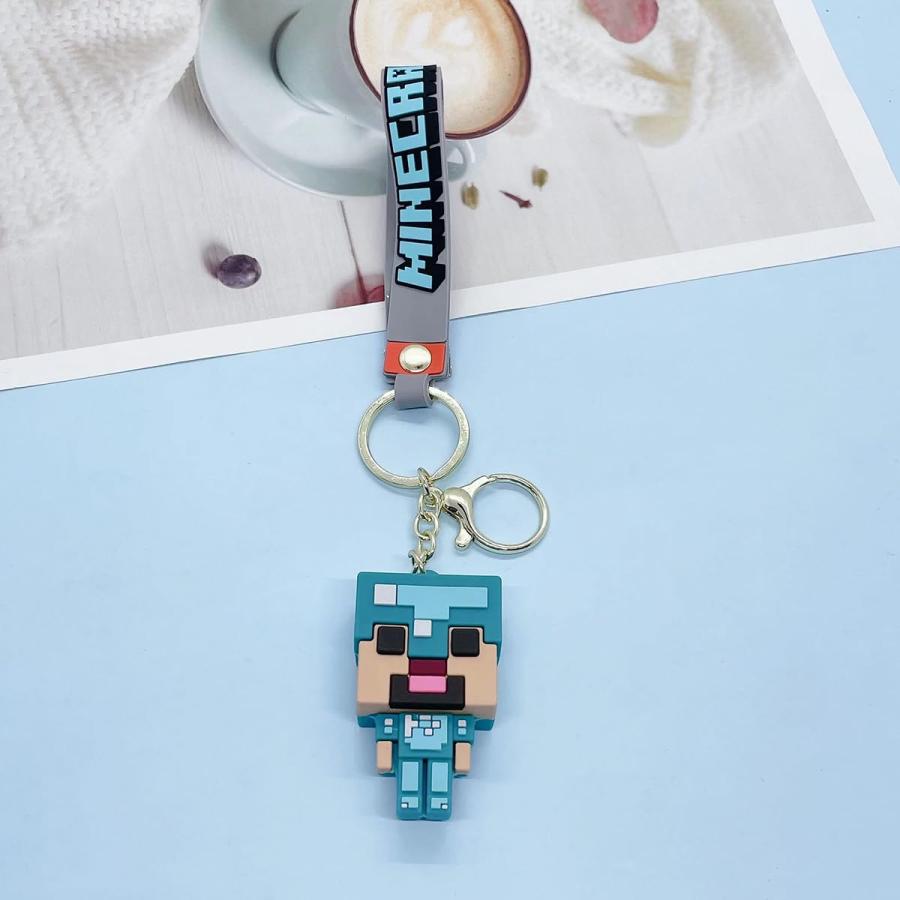 Minecraft ゾンビ アクリルキーホルダー 3個セット マインクラフト TSUNAMEES キューブ キーチェーン ( ZOMBIE