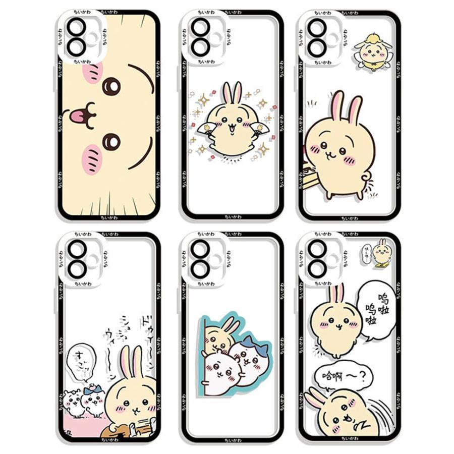 ちいかわ iPhone 14/15/16eケース ウサギ ハチワレ 透明
