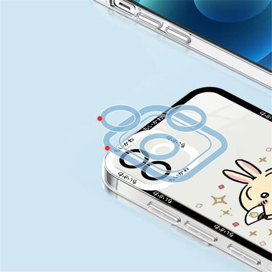 ちいかわ iPhone 14/15/16eケース ウサギ ハチワレ 透明