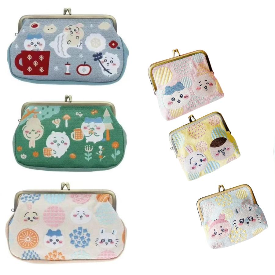 【うさっくま】がま口ペンケース（ハチワレ猫 )刺し子赤花／ペタンコがま口赤 うさっくま】がま口ペンケース（ハチワレ猫 )刺し子赤花