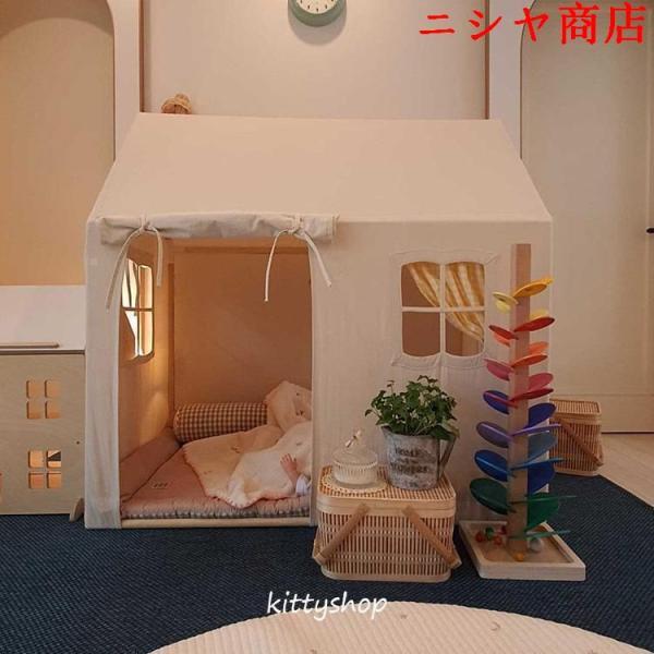 キッズテント 子供用 子供部屋 シンプル おもちゃ プリンセステント ままごと テント 誕生日プレゼント クリスマス プレイハウス 室内_1