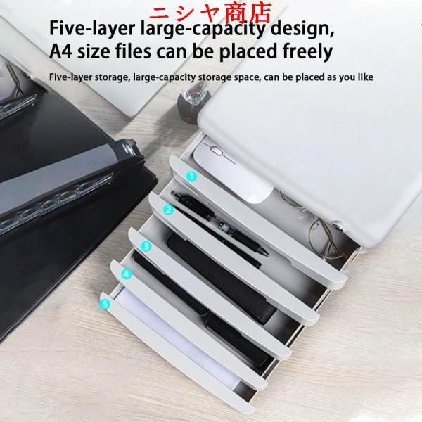 デスクトップ ファイルキャビネット ロック付 オフィス 収納 キャビネット PP素材 モダン シンプル 27x36cm 空間活用 模様替え 整理 事務の画像