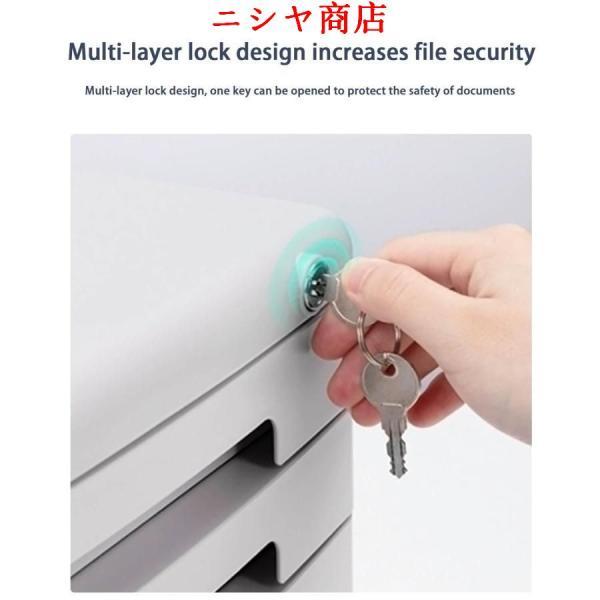 デスクトップ ファイルキャビネット ロック付 オフィス 収納 キャビネット PP素材 モダン シンプル 27x36cm 空間活用 模様替え 整理 事務の画像