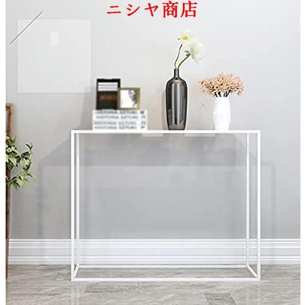 スリム サイドテーブル 金属 コンソールテーブル 北欧風 ハイテーブル 