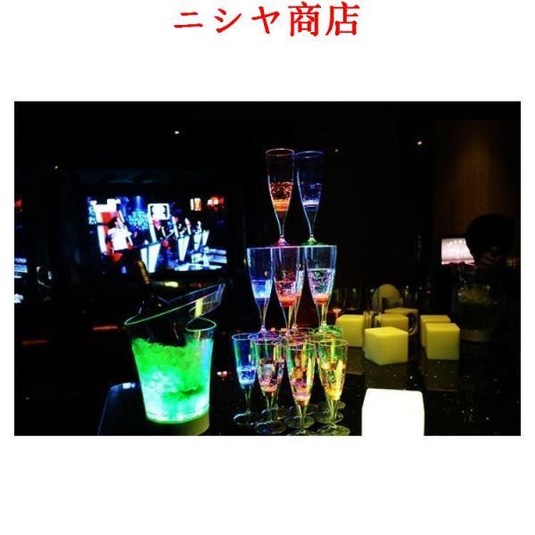 光る シャンパングラス 150ml 6色 6脚セット LED コップ 6個セット