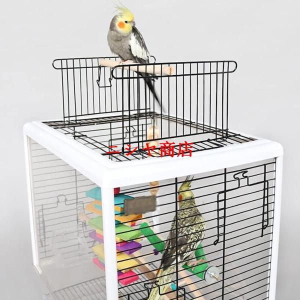 バードケージ 透明 アクリル 鳥かご 教育玩具付 ポータブル 旅行用