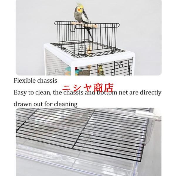 バードケージ 透明 アクリル 鳥かご 教育玩具付 ポータブル 旅行用