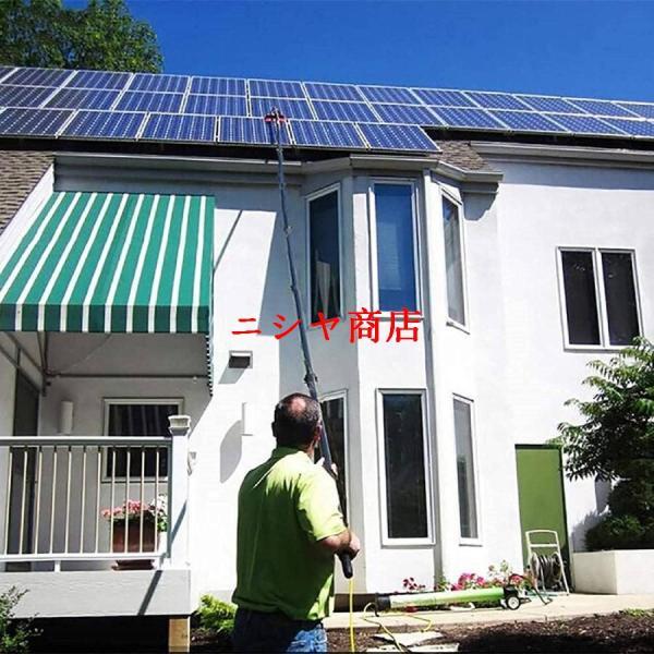 窓掃除ポール 給水式 伸縮ブラシ 拡張可能 クリーナー 温室 屋根 太陽光発電 ソーラーパネル 掃除 12-36フィート 住宅 設備 メンテナンス ツール 消耗品_2