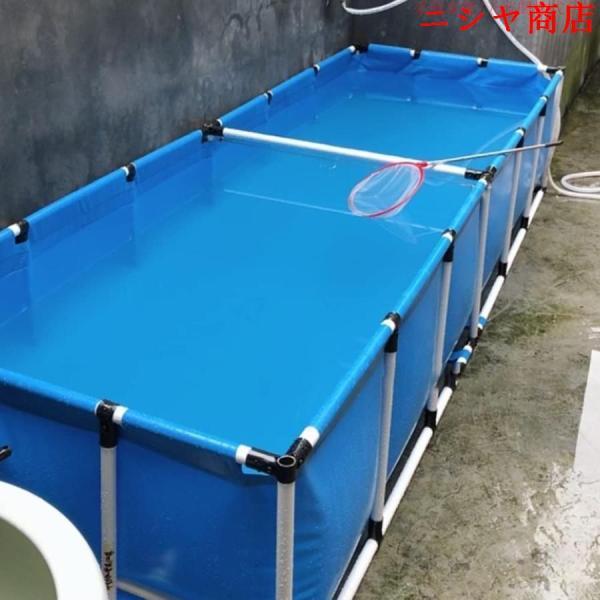 長方形 プール 大型水槽 立体 養魚池 水槽 ホワイト スタンド付 スプライス 水 貯めやすい 安全性 魚 池 海産物 養殖 簡易 室内_3