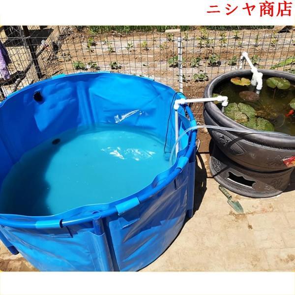 キャンバス 魚のいる池 長方形 円形 メタルブラケット付 折り畳み 