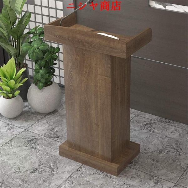 演説台 コーヒー 42x60x120cm 木製 司会者台 ドロワー 大容量 講義 講座 表彰台 商業用 司会者机 マイク台 オフィス 会議 セミナー 展示_5