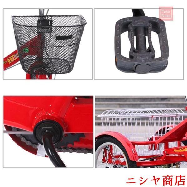 大人用三輪車 高齢者用 16インチ 1段変速 3輪クルーザーバイク バスケット付き 折りたたみ 三輪車 大型カゴ リラクゼーション 自転車 整理_4