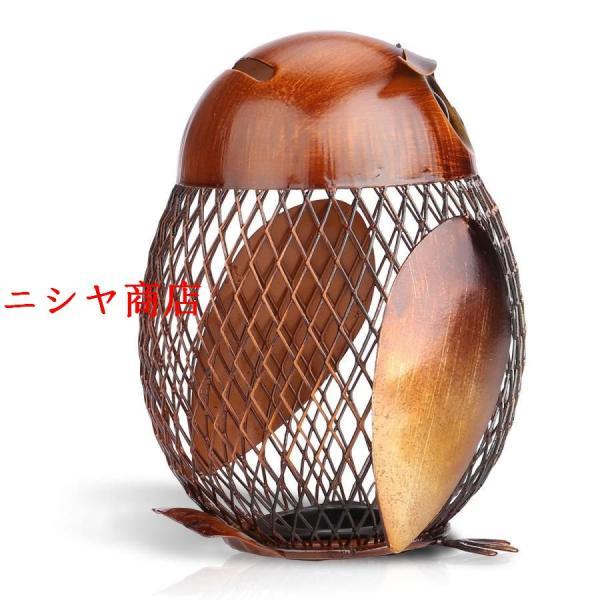 フクロウボックス 貯金箱 動物 置物 クリエイティブ 飾り アイアン 