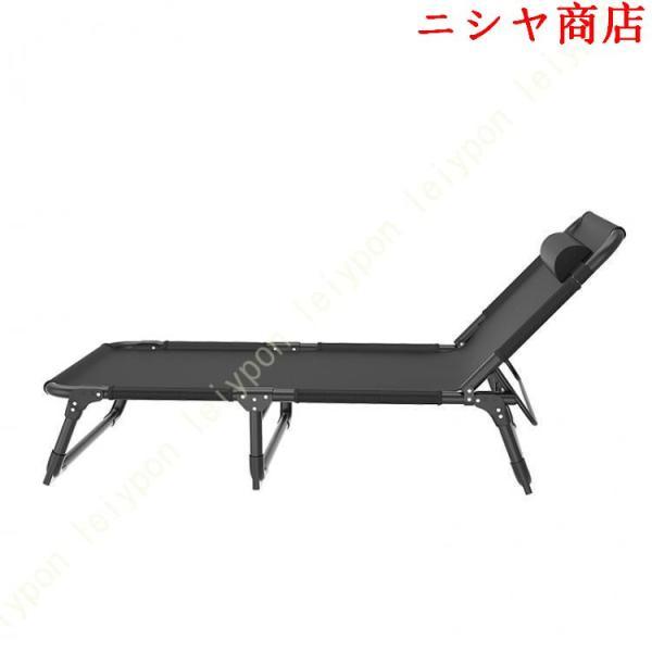 折りたたみベッド シングル コンパクト リクライニング 簡易ベッド 耐荷重160kg 折り畳み ベッド 三つ折り 枕つき 調節可能 おしゃれ ポータブル 6脚サポート_1