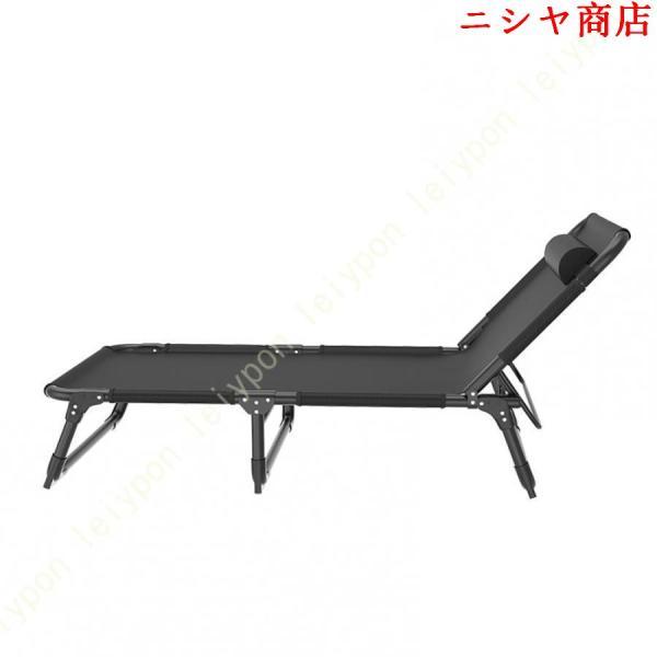 折りたたみベッド シングル コンパクト リクライニング 簡易ベッド 耐荷重160kg 折り畳み ベッド 三つ折り 枕つき 調節可能 おしゃれ ポータブル 6脚サポート_2