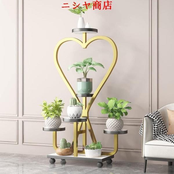 フラワースタンド 6 段 室内/屋外 フラワースタンド アイアン ハート型 金属 園芸ラック プランタースタンド ガーデンラック 大型 植物スタンド 花棚 盆栽スタン_10