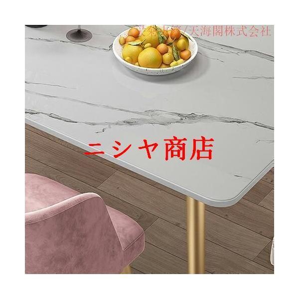 ダイニングテーブル テーブル 食卓テーブル 4人用 6人掛け 大理石調 北欧風 金属製 ダイニング おしゃれ モダン 食卓 リビング スチール ホワイト ゴールド_3