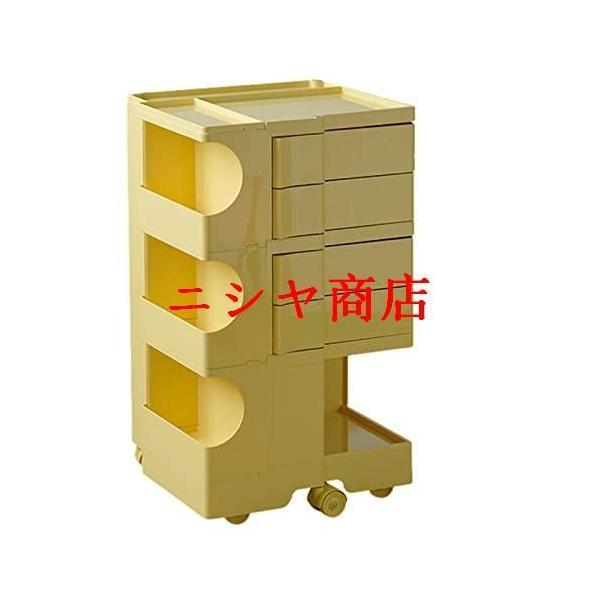 74x41x43cm、3層キッチントロリー 取り外し可能なサイドテーブル 多機能リビングシェルフ、スリム収納カート モバイルシェルフユニットシェルフ収納トロリー、同の画像