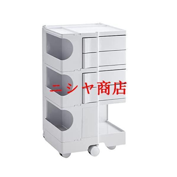 74x41x43cm、3層キッチントロリー 取り外し可能なサイドテーブル 多機能リビングシェルフ、スリム収納カート モバイルシェルフユニットシェルフ収納トロリー、同の画像