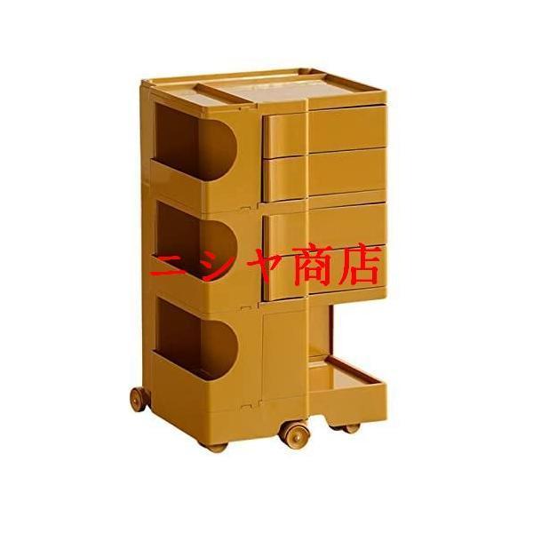 74x41x43cm、3層キッチントロリー 取り外し可能なサイドテーブル 多機能リビングシェルフ、スリム収納カート モバイルシェルフユニットシェルフ収納トロリー、同の画像