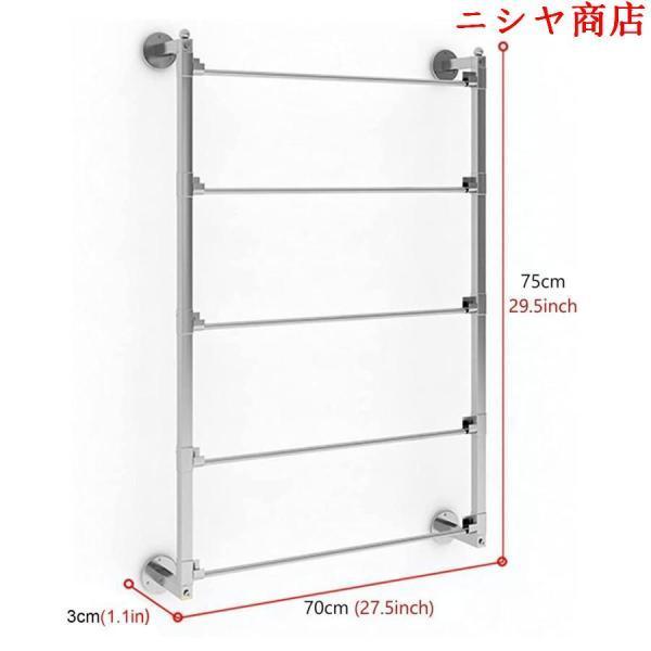 スカーフラック メタルラッピングペーパーオーガナイザー、シルク/シフォン/リボン/スカーフ用壁掛け収納ディスプレイスタンド、取り外し可能なバー付き5段棚 (C