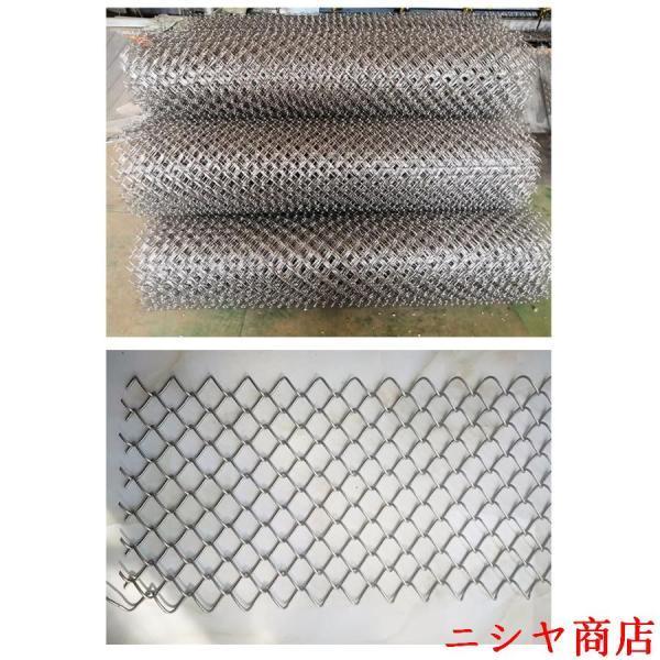 金網フェンス 金属網 防護ネット ワイヤー亜鉛メッキチェーンリンクフェンスヘビーデューティ再利用可能な庭フェンスロール 家禽ネット用 圏地養殖 防護フェンの画像
