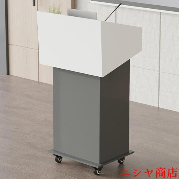 演説台 表彰台 司会者台 教会説教壇 教室教師用演台 スタンディグデスク ドロワーと大規模な貯蔵地 キャスター付 配線収納付 汚れ防止 教会、ホテル、教育、研修_3