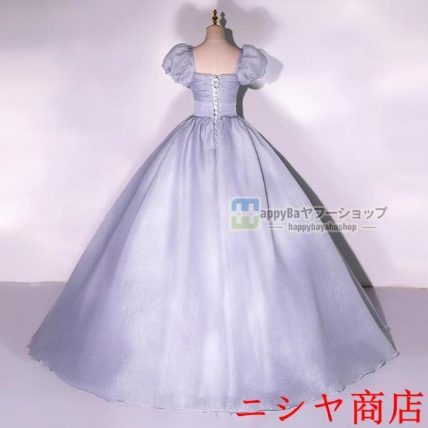 カラードレス グレー ブルー グリーン ロングドレス 演奏会 