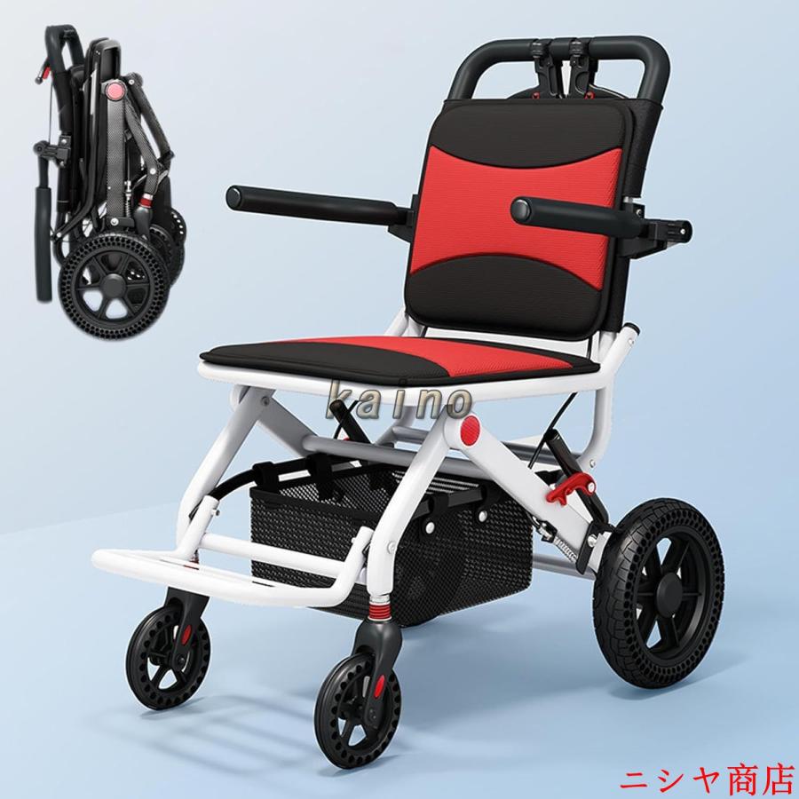 車椅子 介助用 折り畳み 車いす 軽量 コンパクト 自立型 軽量車椅子 折りたたみ 小型 ノーパンクタイヤ 収納可能 超軽量 コンパクト 簡易車椅子 旅行用 外出用_10