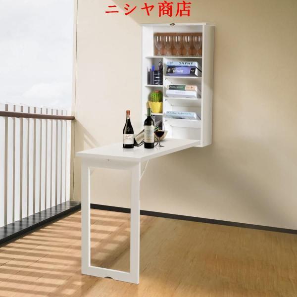 壁掛け 折りたたみ テーブル 木製 収納棚 多機能 省スペース キッチンテーブル 壁掛けウォールテーブル、コンピューターデスク、キッチン、ダイニングルーム、ダ