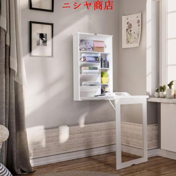 壁掛け 折りたたみ テーブル 木製 収納棚 多機能 省スペース キッチンテーブル 壁掛けウォールテーブル、コンピューターデスク、キッチン、ダイニングルーム、ダ