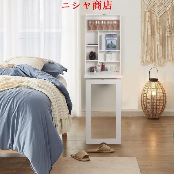 壁掛け 折りたたみ テーブル 木製 収納棚 多機能 省スペース キッチンテーブル 壁掛けウォールテーブル、コンピューターデスク、キッチン、ダイニングルーム、ダ