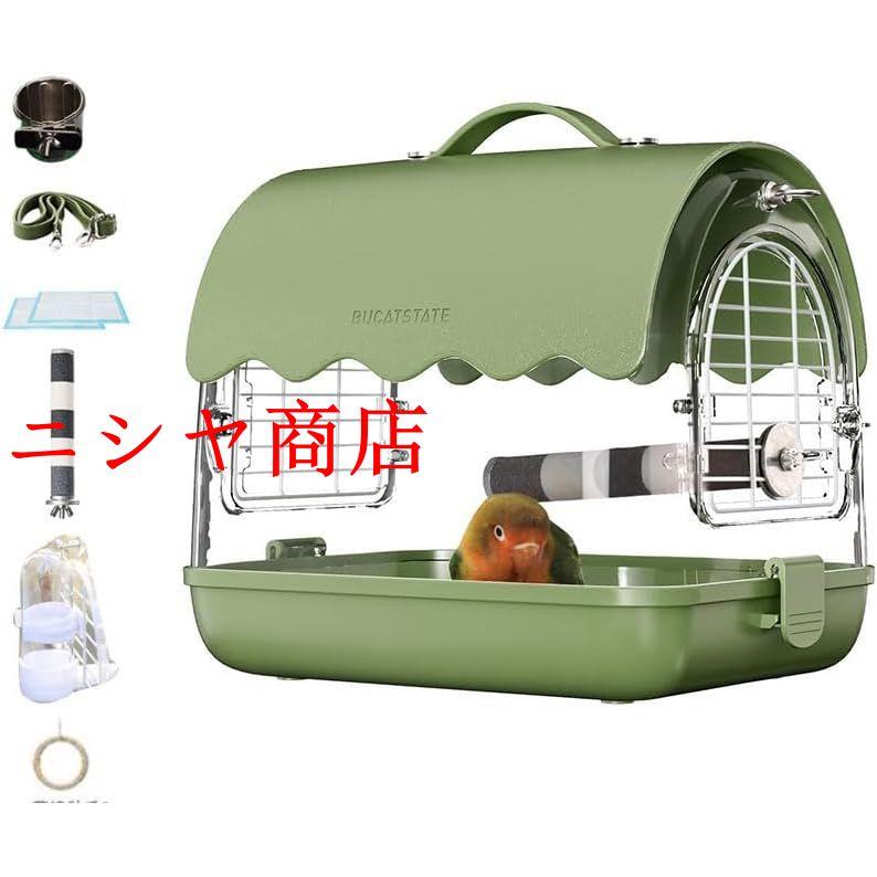 鳥かご キャリーケース 鳥かご 小型 手提げ 肩掛け オカメインコ キャリーケース お出かけ ケージ とりかご インコ 中型 インコ アクリルケース おしゃれデザイ_4
