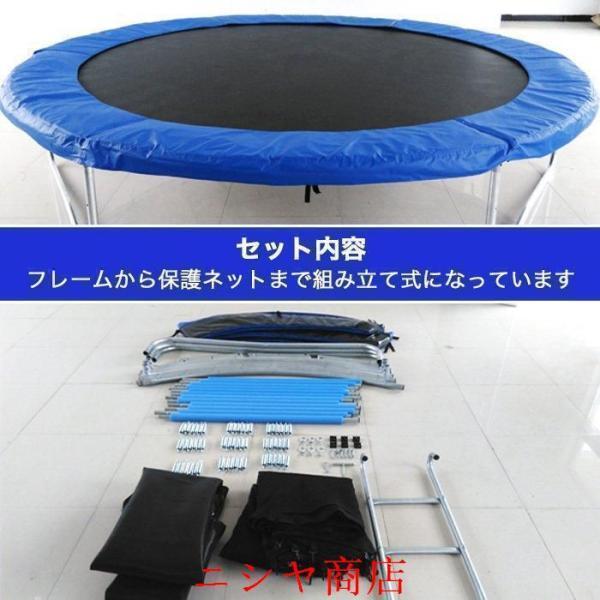 トランポリン 大型 10Ft 直径305cm 安全セーフティネット付 昇降ハシゴ