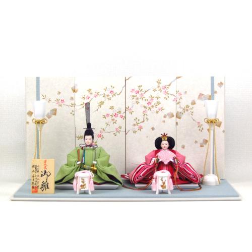 桐箱付き 草木染め親王飾り YN0111H 雛人形 ひな人形 平飾り 間口60cm