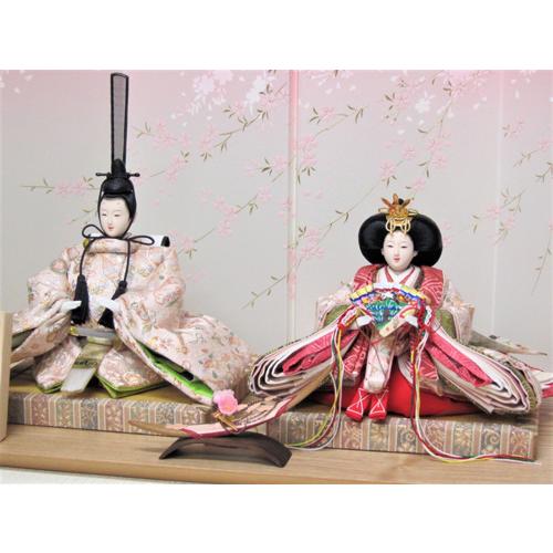 桐箱付き 親王飾り YN0113H 雛人形 ひな人形 平飾り 間口55cm : 弓戸