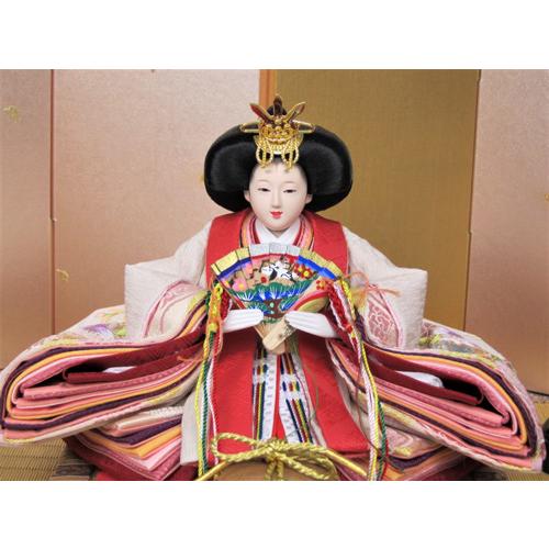 【美品】雛人形　親王飾り 桐箱付き 親王飾り YN0114H 雛人形 ひな人形 平飾り 間口60cm : 弓戸
